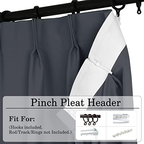 Macochico Pinch Pleated Drapes for Traverse Rods Room Darkening