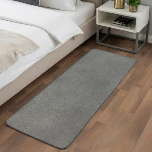Long Bathroom Runner Rug, Vintage Gray Absorbent Non Slip Washable