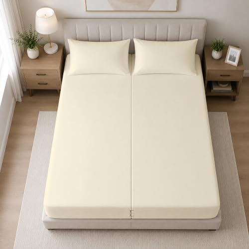 EDMUND®️ - Split King Size Sheets Set - 100% Cotton Split (39x80 Inch)
