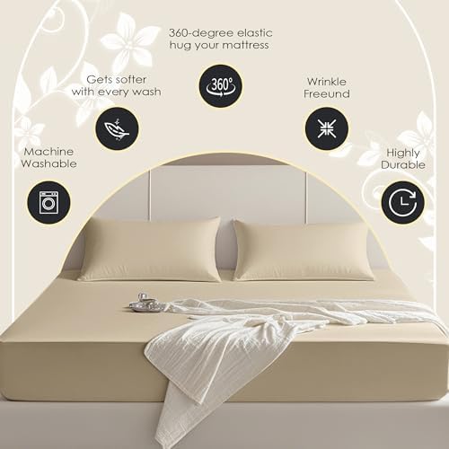 FreshCulture California King Fitted Sheet Only – Premium Hotel-Quality