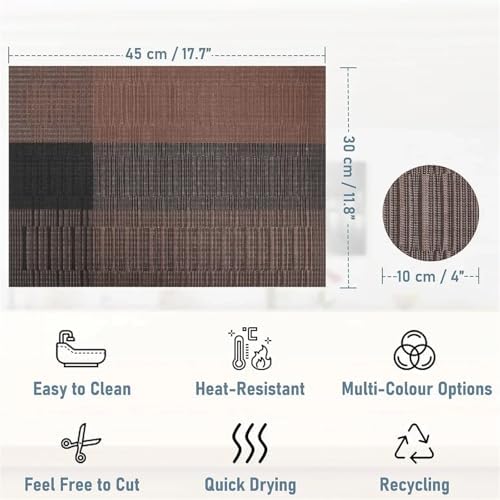 Place Mat Woven Vinyl Placemats Set Place Mats Crossweave Non-Slip