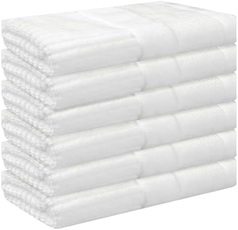 Striped Cotton Washcloths, Comfort 6 Pack Face Towels, Absorbent