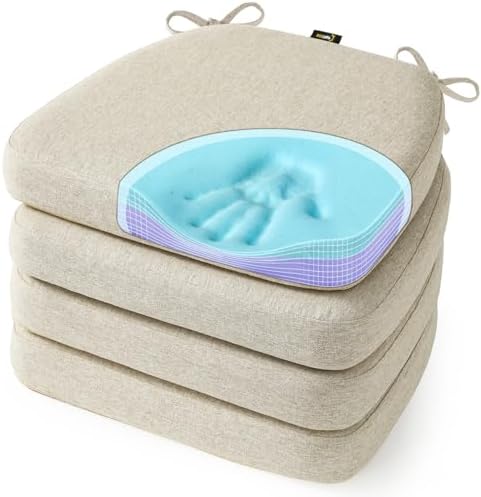 SUNROX Cooling Gel Memory Foam Chair Cushions, 2.6" Thick U-Shaped