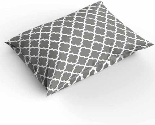 Duvet Cover Set Queen, Gray Modern Trellis 3 Piece Bedding Set