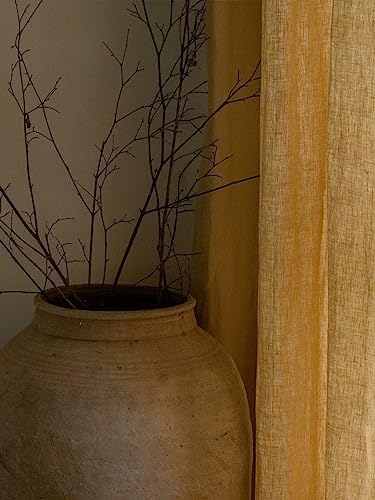 100% Natural Linen Curtains 84 Inch Length for Living Room 1 Panel