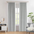WEST LAKE Silver Grey Pinch Pleated 95% Blackout Window Curtain Panels
