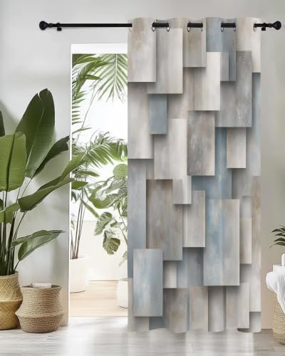 Abstract Block Curtains 63 inches Long for Living Room Bedroom