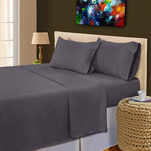 RENAURAA 1000 Thread Count Extra Long Staple 100% Cotton Sheet Set,4