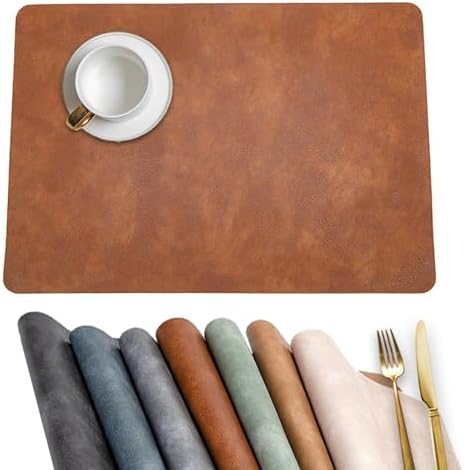 Daesar Dining Table Mat Set for 6, Rectangular Placemats Solid Color
