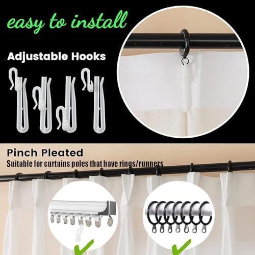 Off White Curtains Pinch Pleated Sheer Curtains 96 Inches Long