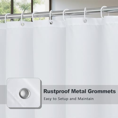 AooHome Fabric Shower Curtains, Cloth Ombre Grey Shower Curtain Sets