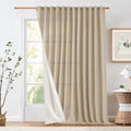 jinchan Lined Linen Curtain Light Filtering Back Tab 100x96 Inch 1