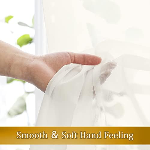 Aiyufeng Sheer Ivory Curtains 120 inches 2 Panels Set Extra Long