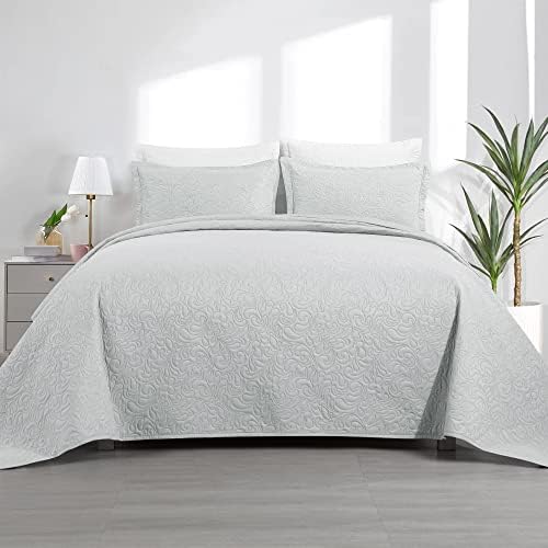 HOMBYS Alaska King 132x 120 Bedspread Coverlet Set, 3 Piece