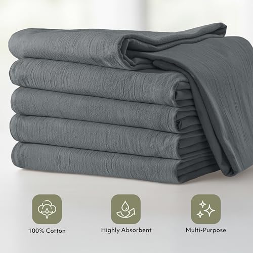 Utopia Kitchen Light Grey Flour Sack Towels [24 Pack - 28 x 28 Inch]