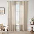 Nanspring Linen Curtain 84 Inch Long for Living Room Hook Belt Birch