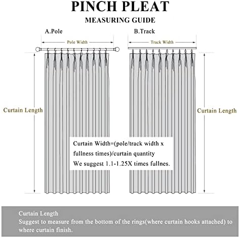 Fcosie Extra Long Linen Curtains 108 Inches Long Pinch Pleated Room