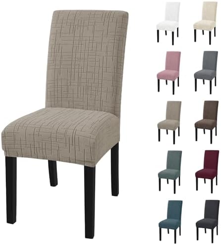 Super Stretch Chair Covers for Dining Chairs Set of 4, Khaki