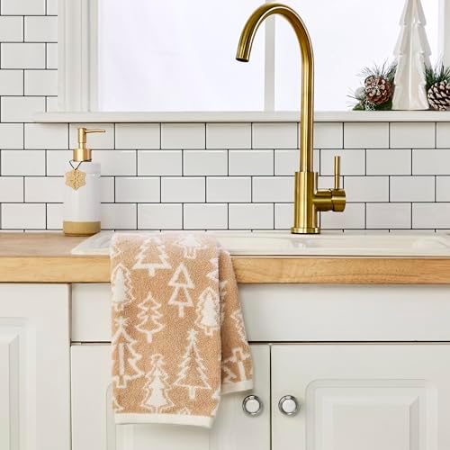 SKL Home Christmas/Winter Mod Tree Hand Towel Set-2pc, 100% Cotton