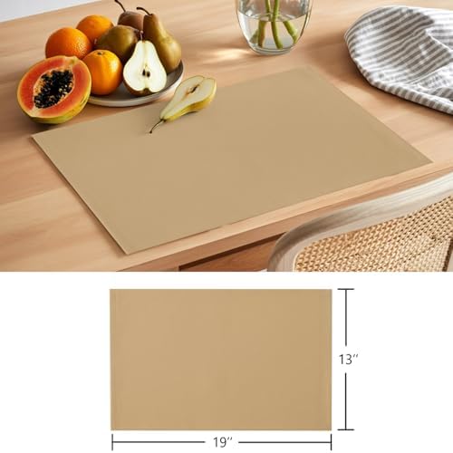 Placemats Set of 8, Pure Oatmeal Non Slip Table Mats, Washable Place