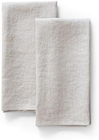 100% Pure Flax Linen Kitchen Towels-20x27 Inch-Stonewashed Flax