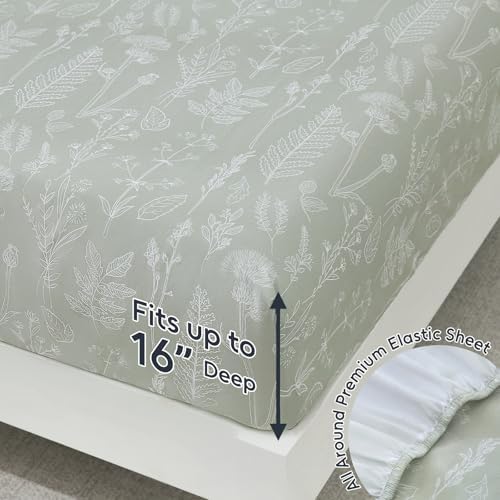 100% Natural Cotton Percale Sheets Set,Queen Size 4 PC