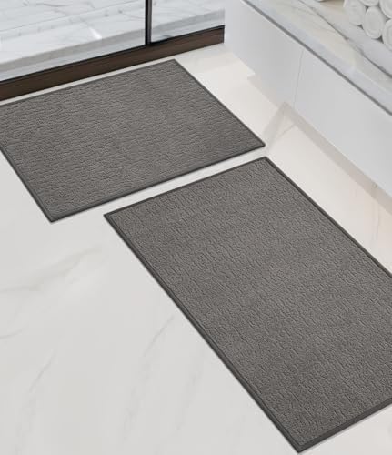 chakme Bathroom Rug Sets 2 Piece, Ultra Thin Quick Dry Bath Mat Set
