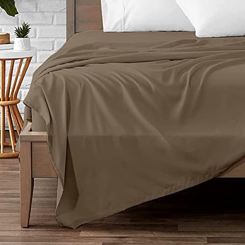 Oversized Queen Taupe Flat Sheet 600 Thread Count 100% Egyptian Cotton