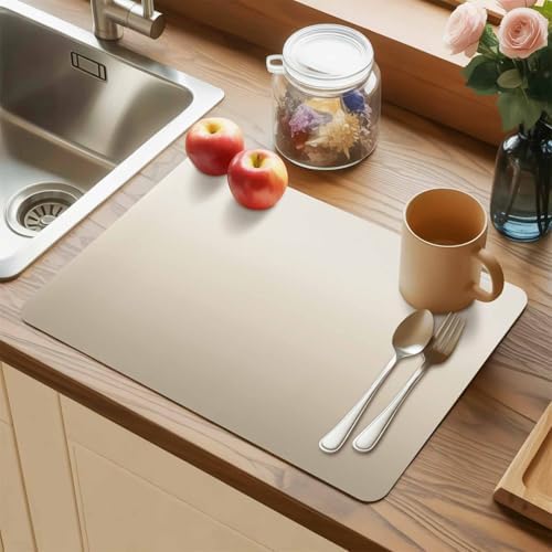 Gradient Beige Brown Leather Placemats Set of 6,12x18 Inch,Color