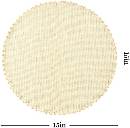 Martha Stewart Woven Water Resistant Lindos Placemat Set 6-Pack, 15"