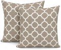 PANDICORN 18x18 Outdoor Throw Pillow Covers Set of 2 Quatrefoil, Taupe