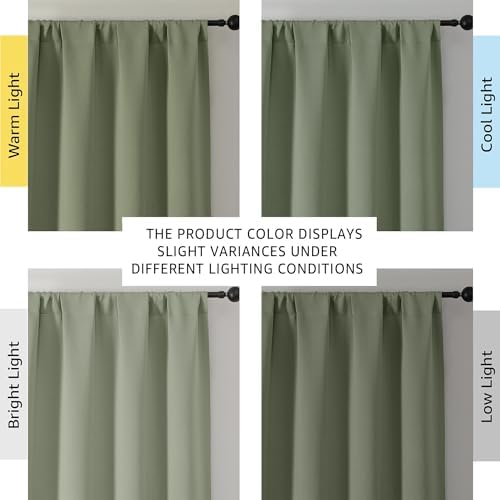 OWENIE Sage Green Blackout Curtains for Bedroom 108 Inch Extra Long 2