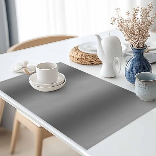 Gray Gradient Texture Placemats Set of 8, Abstract Ombre Grey Washable