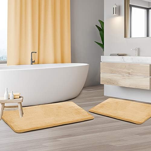 Clara Clark 2 Piece Bathroom Rug Set - Memory Foam, Bath Mat Set