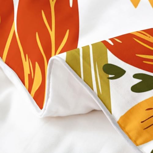 Feelyou Boho Floral Duvet Cover 100% Cotton Queen Size