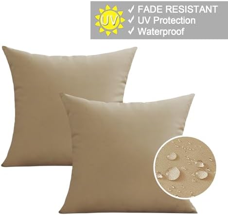 VAKADO Outdoor Waterproof Throw Pillow Covers 18X18 Set of 2