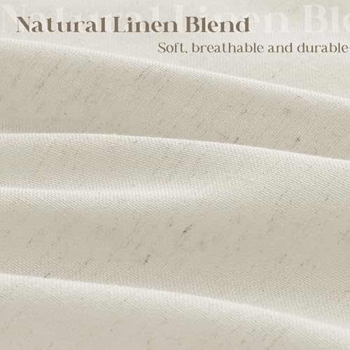 Oatmeal Linen Shower Curtain for Bathroom Water Repellent 72x84 Inch