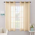 MIULEE Solid Color Sheer Curtains 63 Inches Long 2 Panels Set
