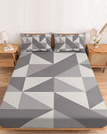 Fitted Bed Sheet Set for Full Size Fits Mattress Upto 16Inch, Neutral
