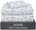 ZOYER 100% Cotton Twin Sheets, Percale Weave Twin Sheet Set, La Laa