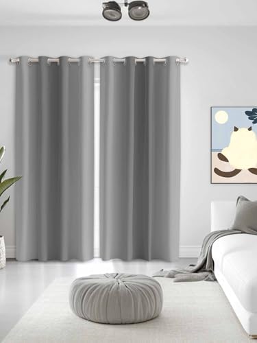 Gray Ombre Blackout Window Curtains 96 Inch Length 2 Panels Set