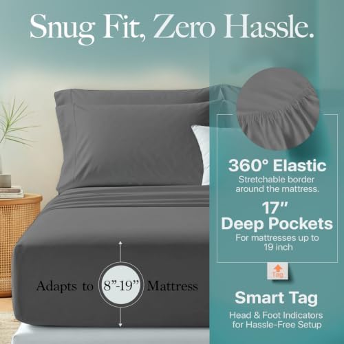 Carressa Linen Egyptian Cotton Sheets King Size - Luxury 1500 Series