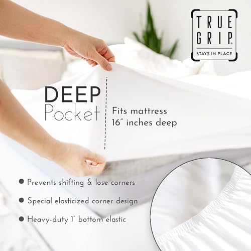 Linen Closet 4 Pcs 100% Cotton King Size Sheets Set, Light Gray, 400