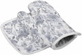 Quilted Cotton Terry Cloth Oven Mitt, Pot Holder Watercolor Gray Grey