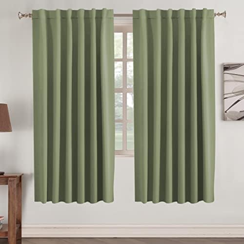 Turquoize Blackout Curtains 72 Inch Length Rod Pocket Back Tab