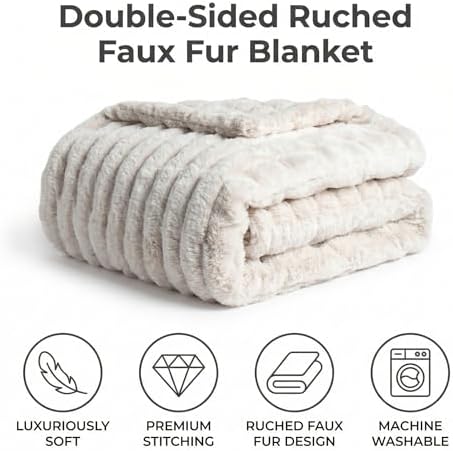 Luxury Concepts Soft Faux Rabbit Fur Throw Blanket - 60" x 80"