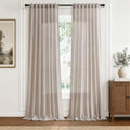 Hokibero Oatmeal Linen Curtains 84 Inches Long for Living Room 2
