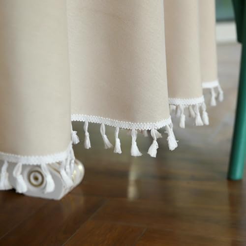 Round Tablecloth Cotton Linen, Beige Tablecloth 71" L x 71" W Washable