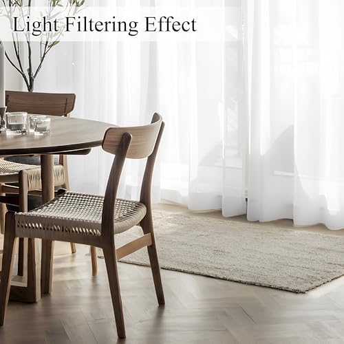 NICETOWN Semi Sheer Privacy Curtains, Off-White Non-See-Through Light