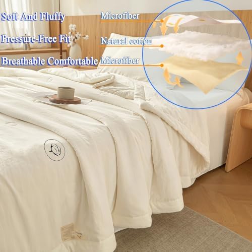 Cooling Summer Quilt Lightweight Comforter Natural Cotton Fill